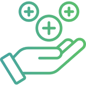 Symbols of growth and positivity over hand